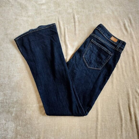 Paige Bell Canyon Low Rise Dark Wash Flare Bell Bottom Jeans Size 30 Petite - Picture 6 of 10
